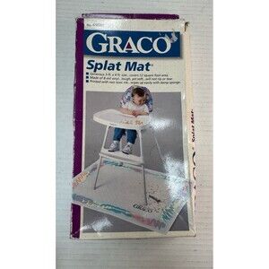 Vintage 1990s Graco Splat Mat Vinyl For Meal Spills Under High Chair Baby Food